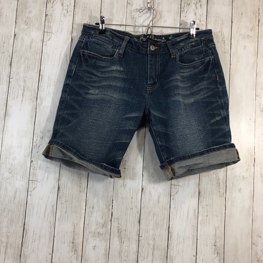 Bubblegum Distressed Textured Cuffed Denim Shorts 15/16